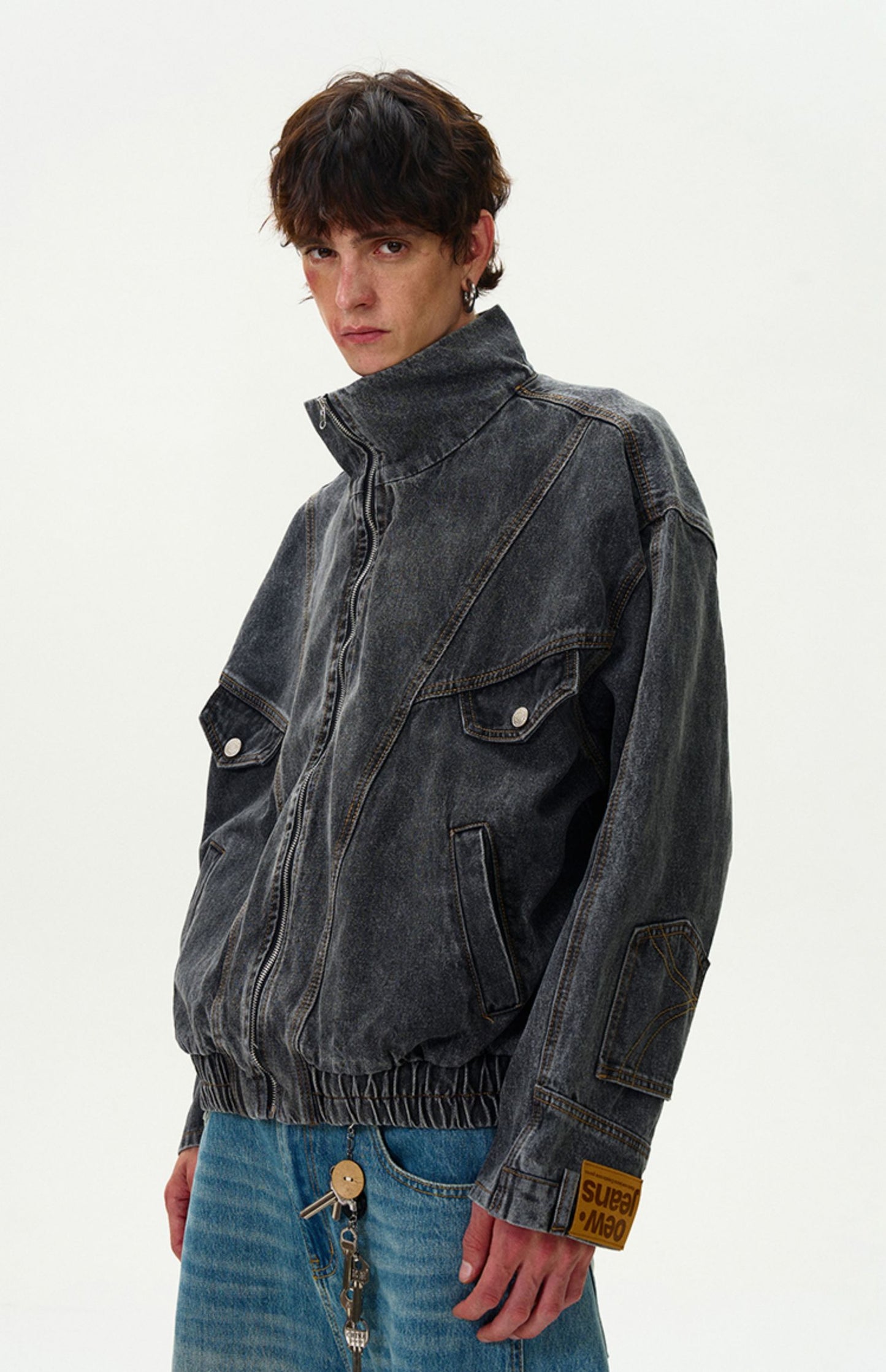 Decomposition Design Washed Denim Jacket