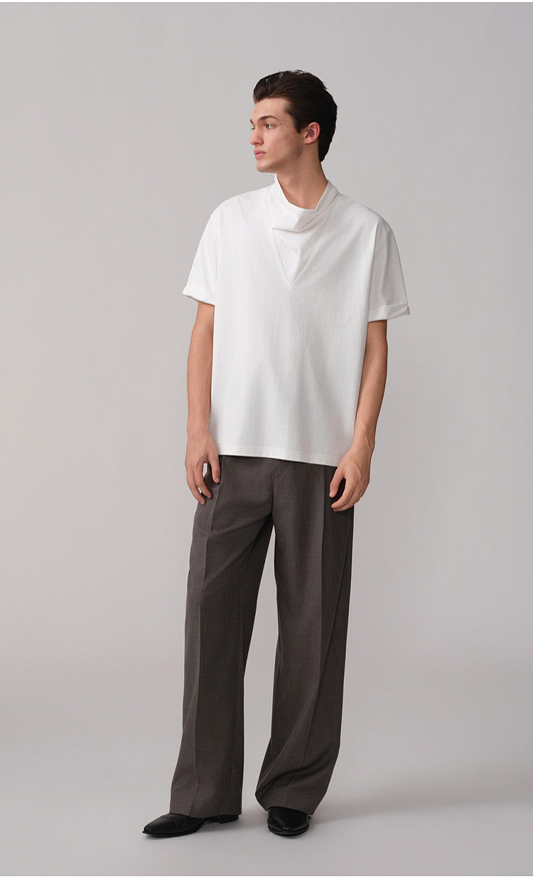Pleated Oak Waist Casual Pants