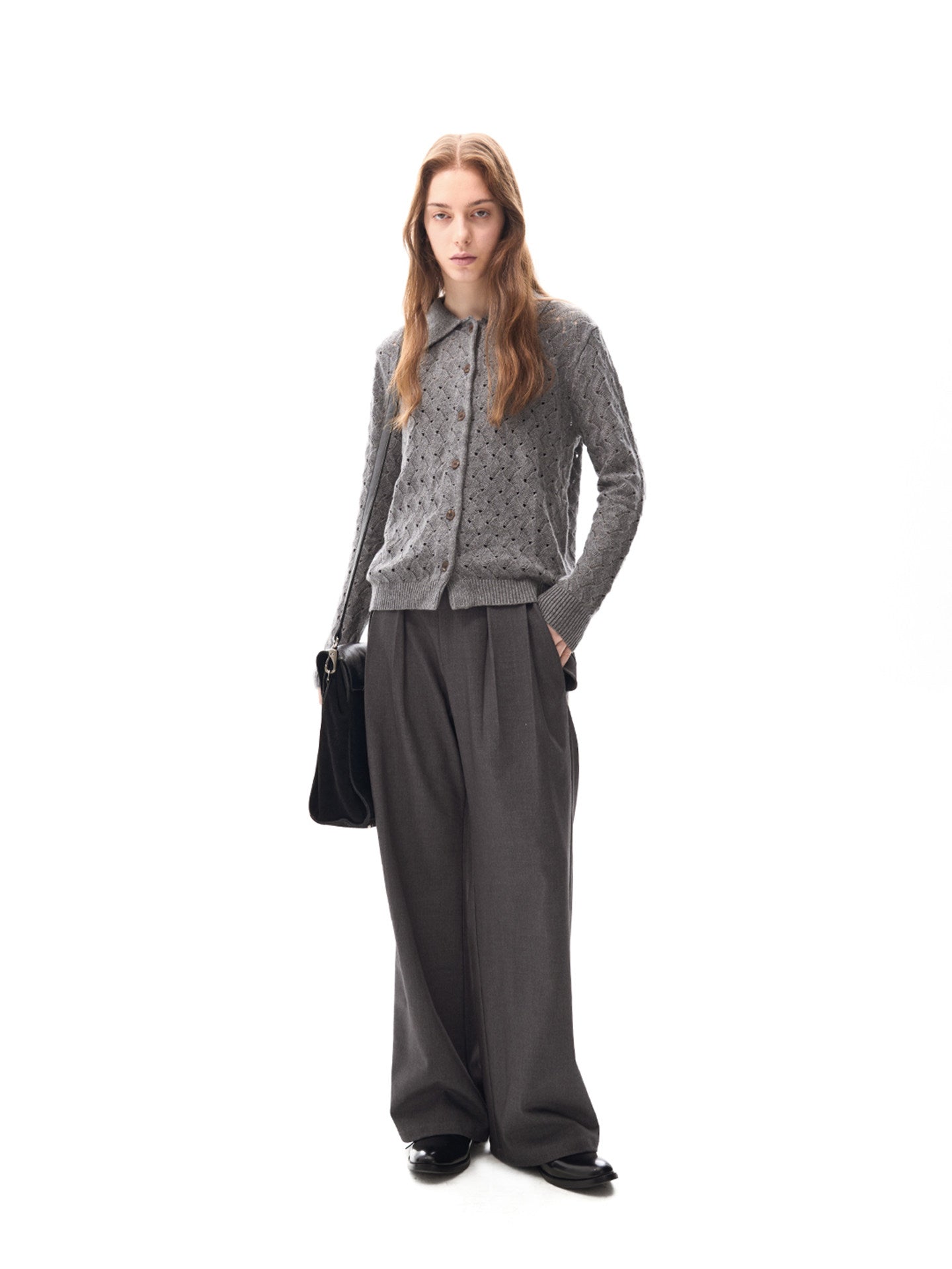 Medium-length lightweight knit cardigan