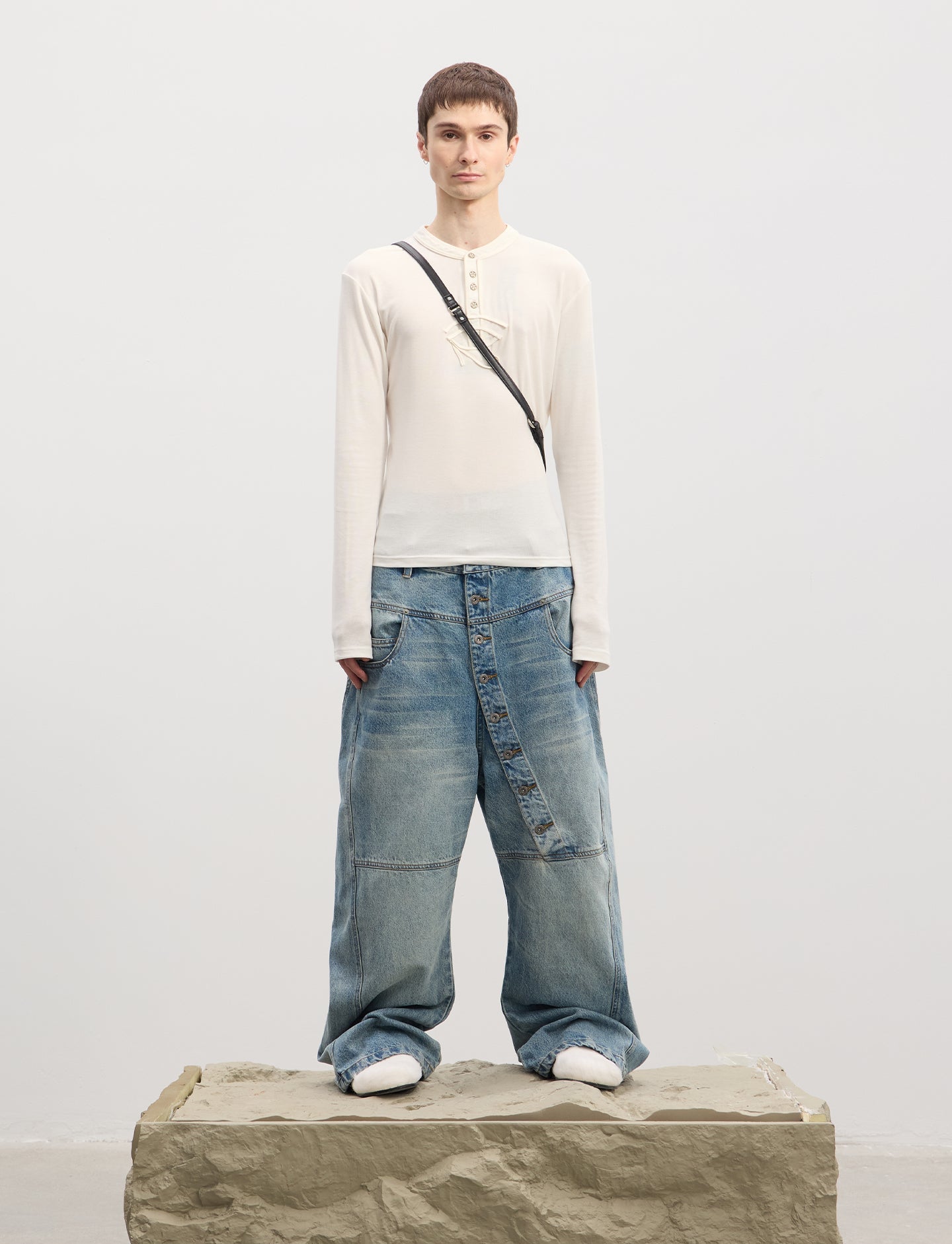 Henry-collar T-shirt