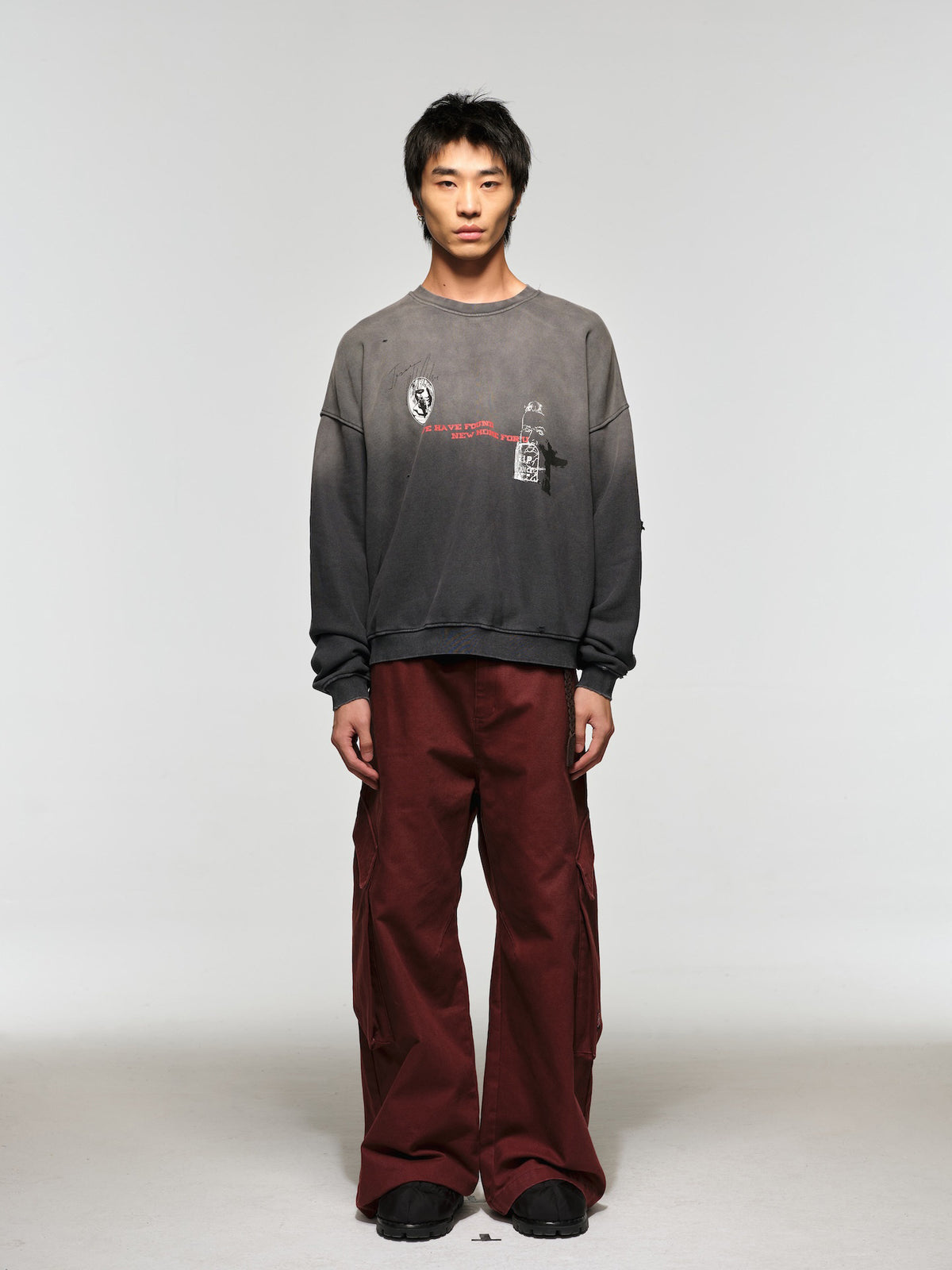 Vintage Short-Sleeve Wide Sweatshirt