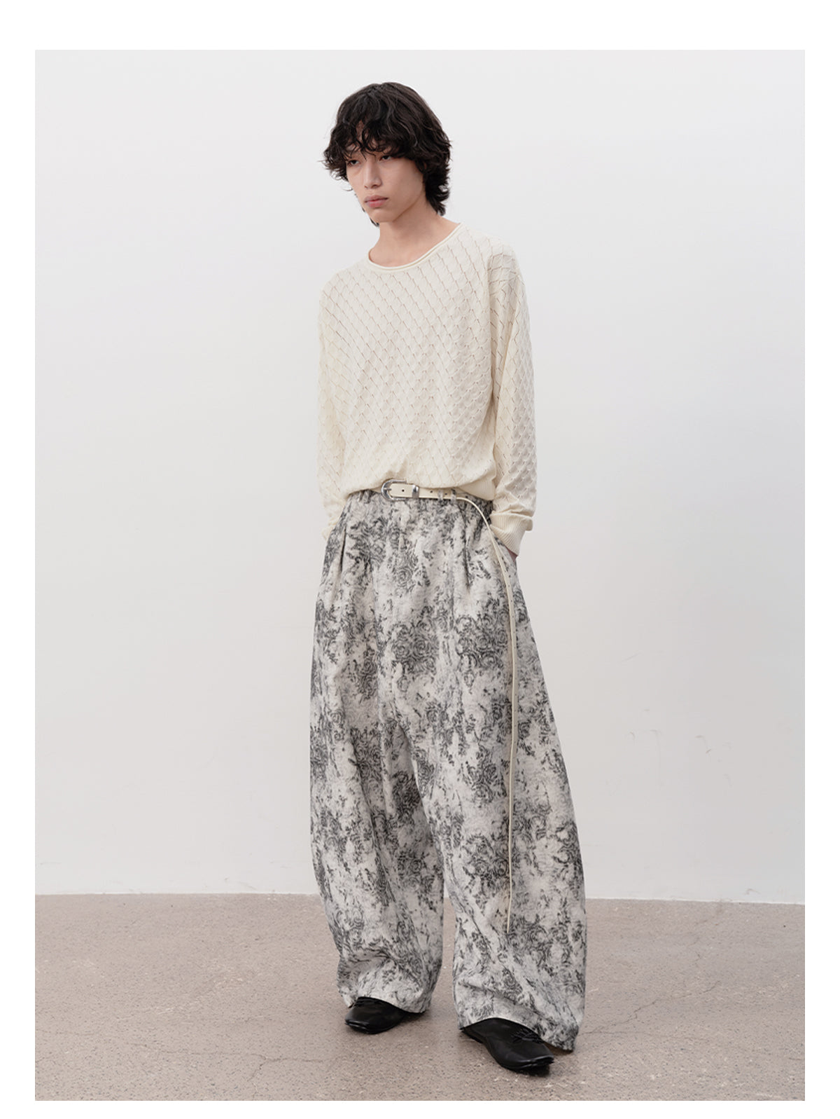 Ripple Jacquard Casual Pants