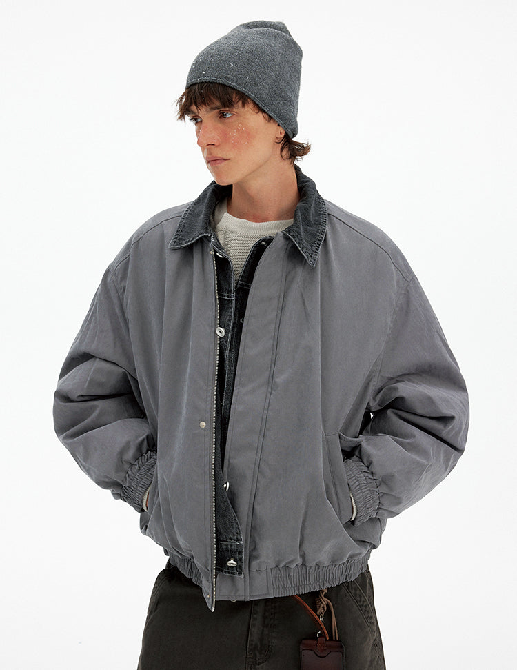 Faux Two-Piece Cotton Jacket