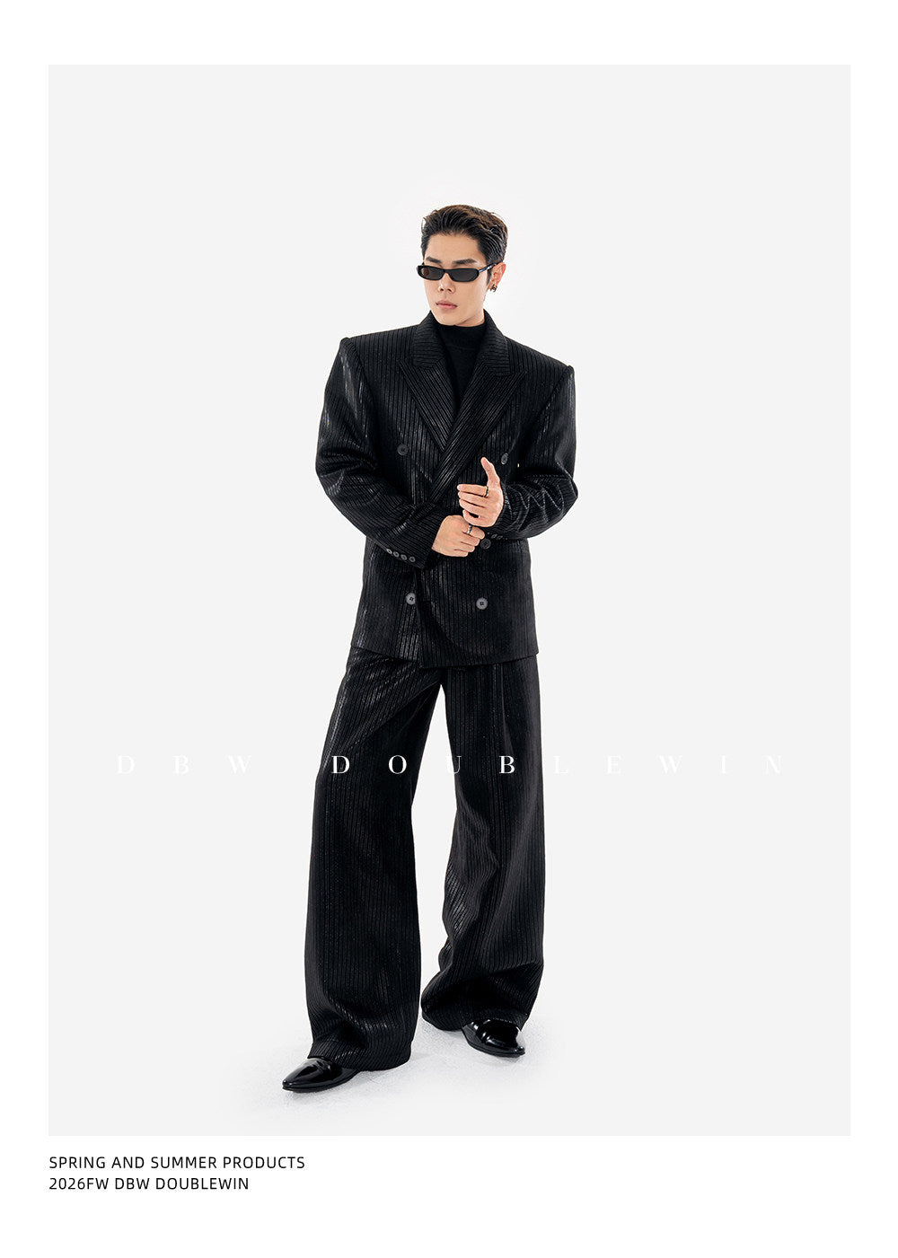 Suede and Velvet Striped Suit