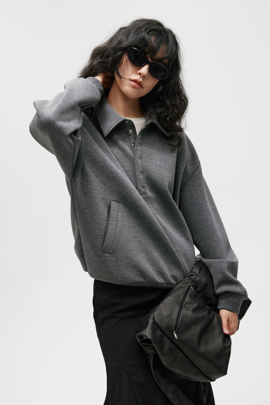 Lapel Air Layer Sweatshirt