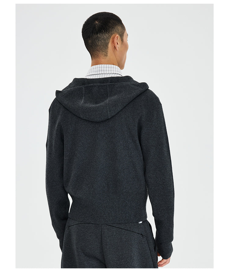 Hooded Cardigan with Hood