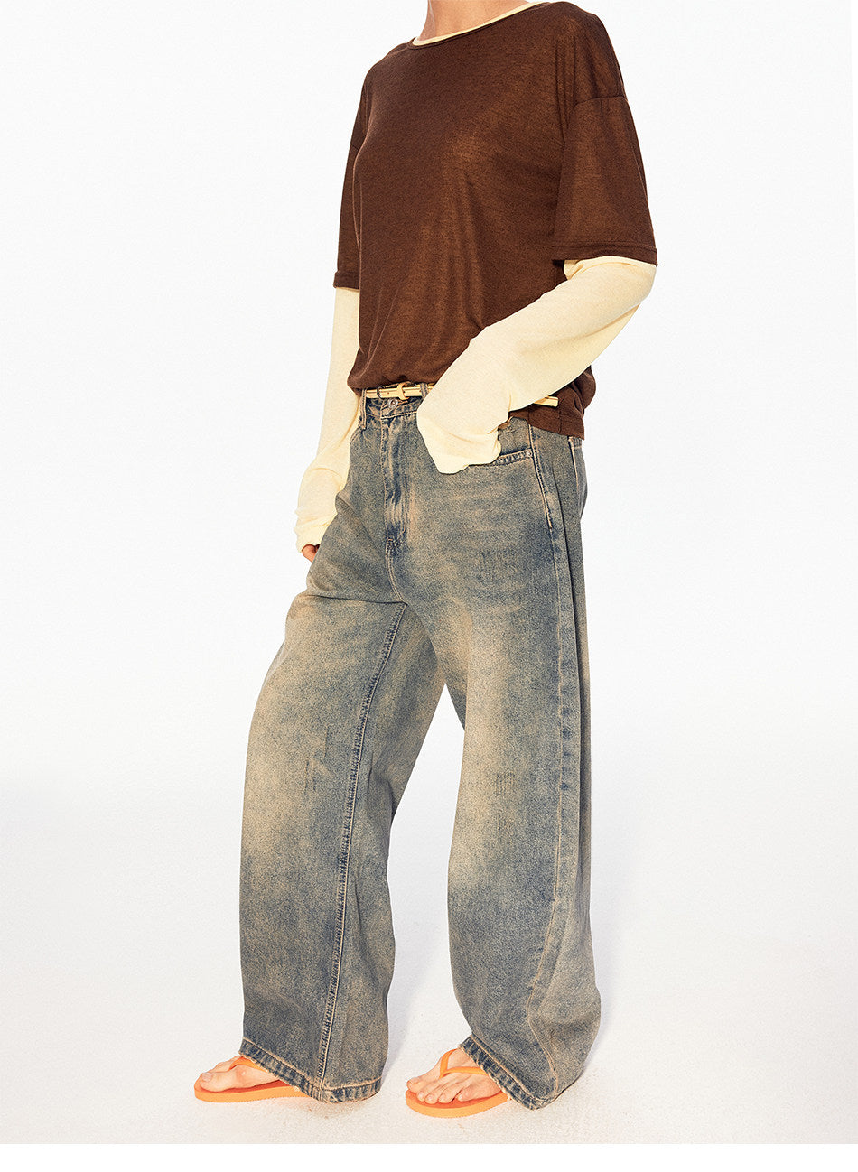 Vintage Wide-Leg Denim Pants