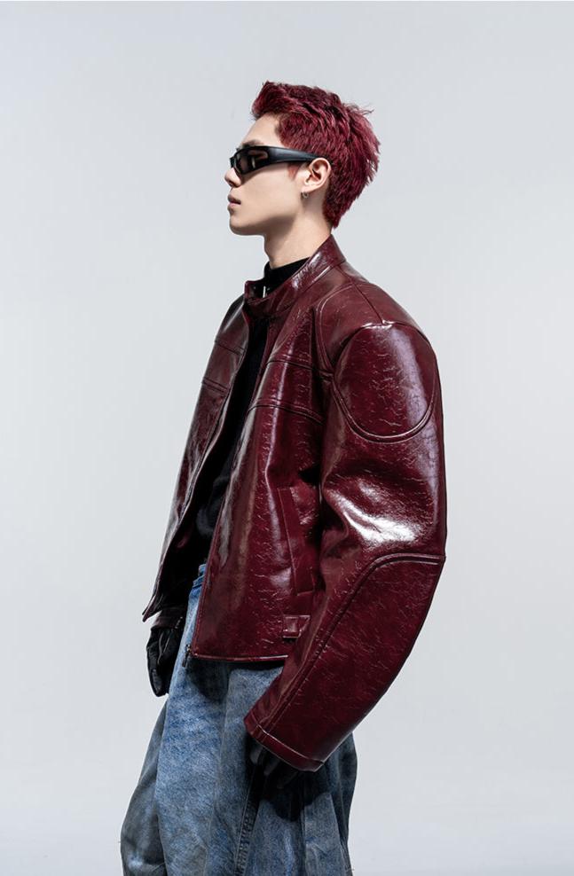 Scimitar Sleeve Oil Wax Leather Jacket