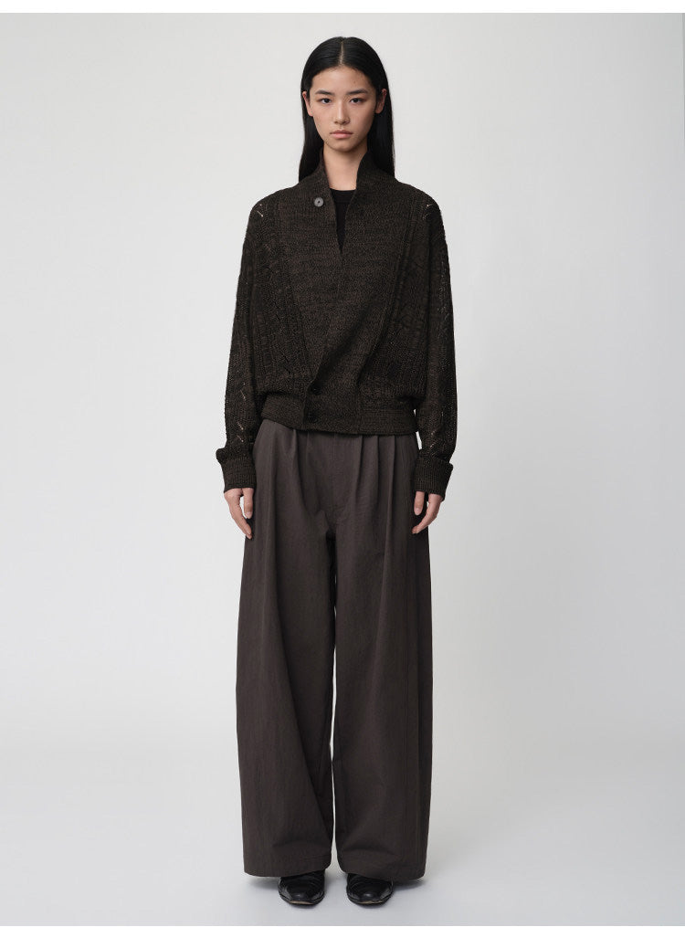Openwork Knit Loose Cardigan