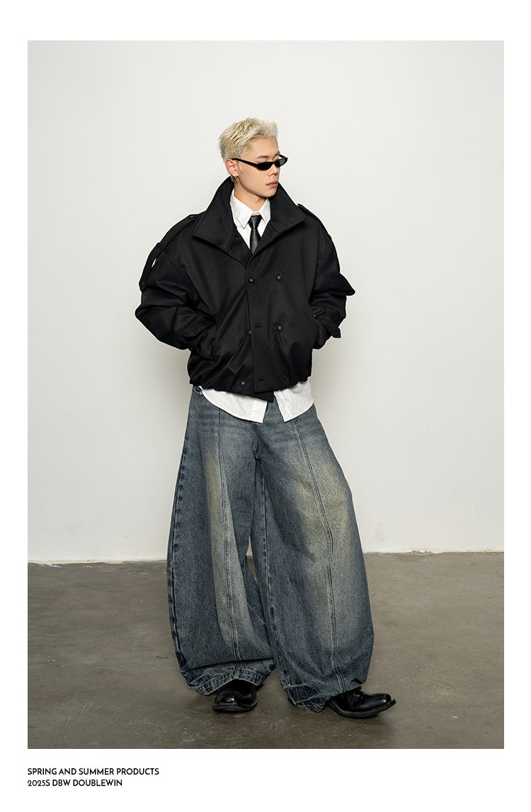 Stand Collar Wide Quilted Jacket