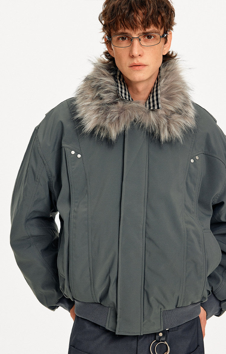 Edgy Patchwork Workwear Jacket