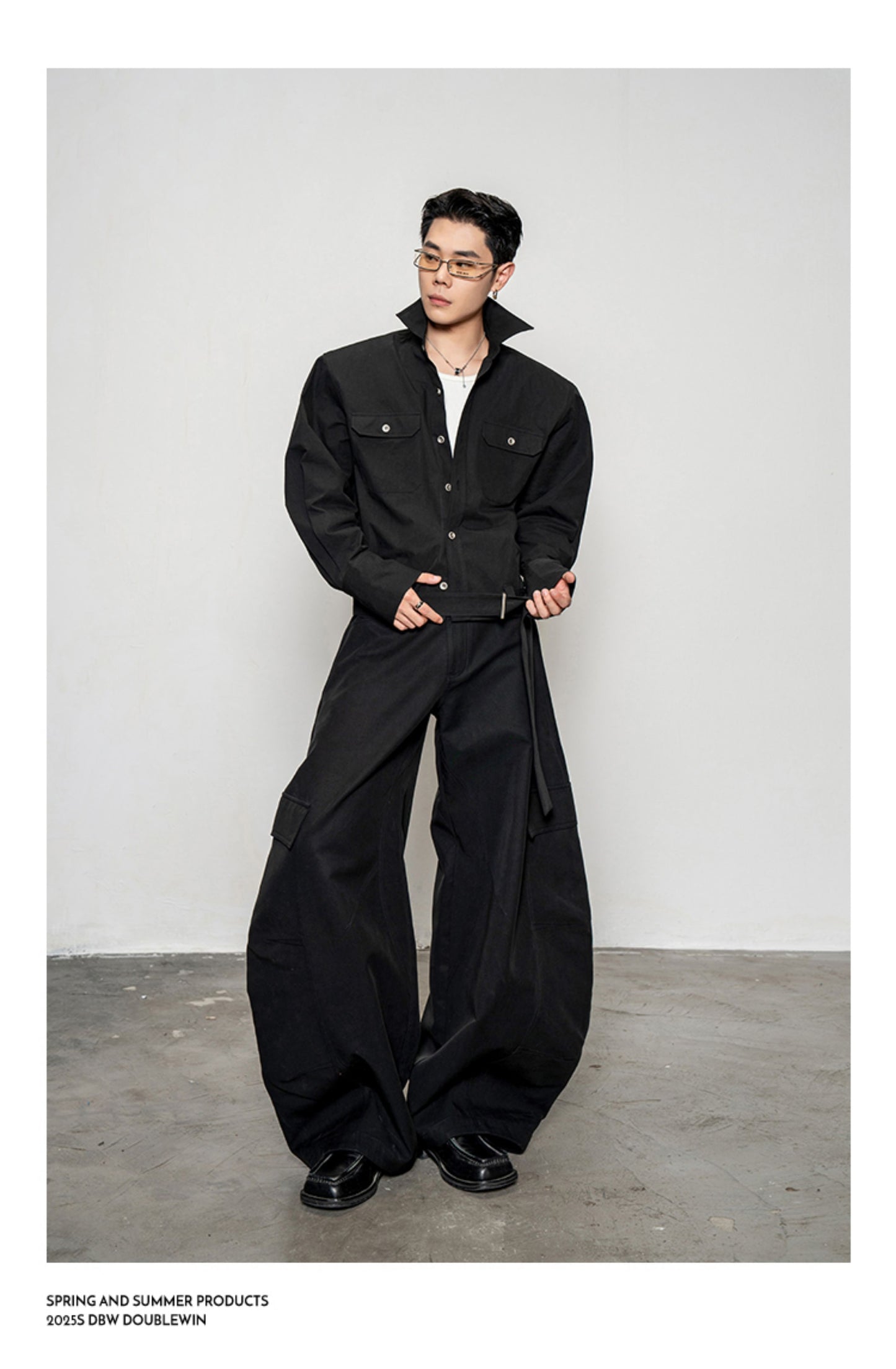 Pleated Textured Short Shirt