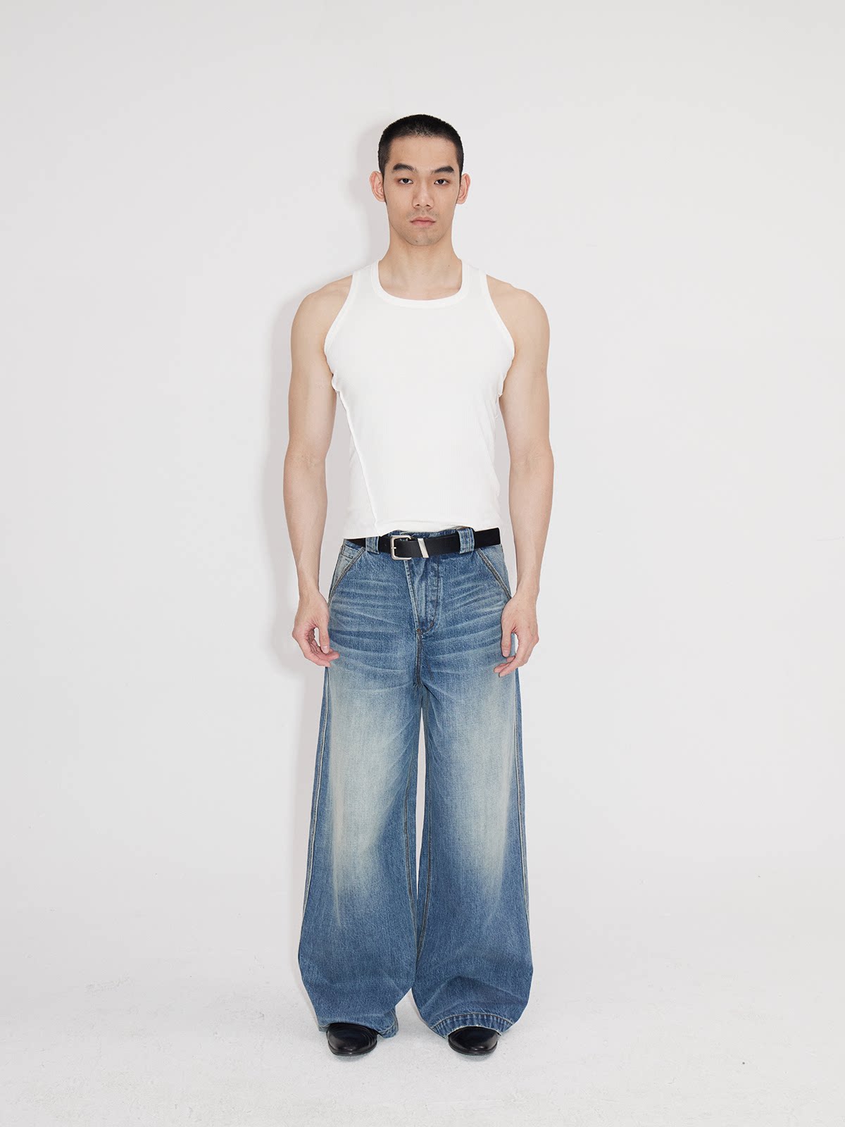 Asymmetrical Flap Jeans