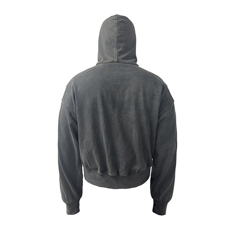 Dirty-washed hooded sweatshirt