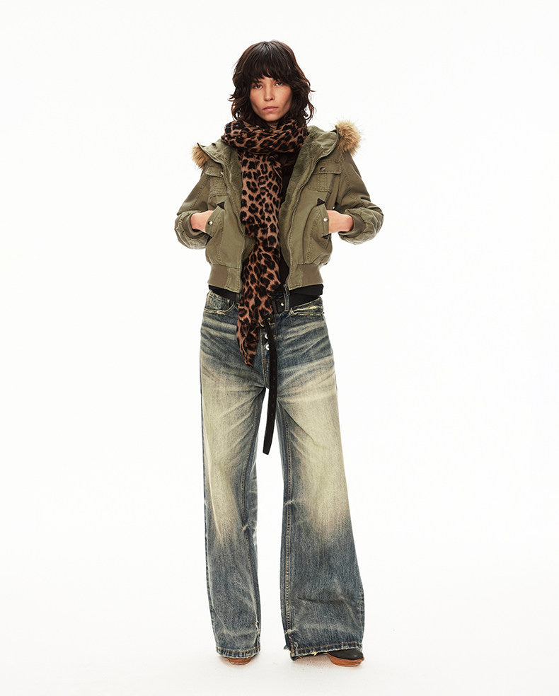 Unisex Washed Denim Pants