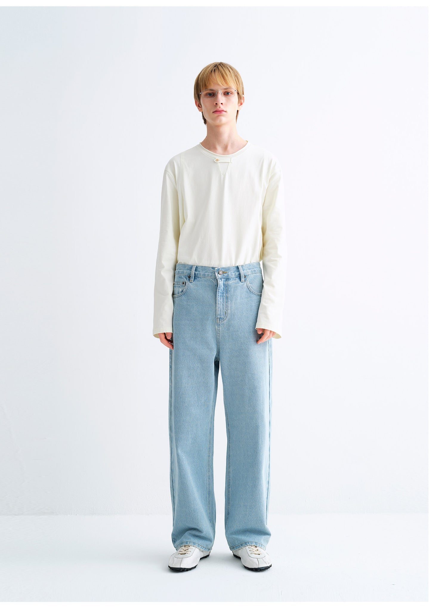 Straight-Leg Basic Casual Jeans