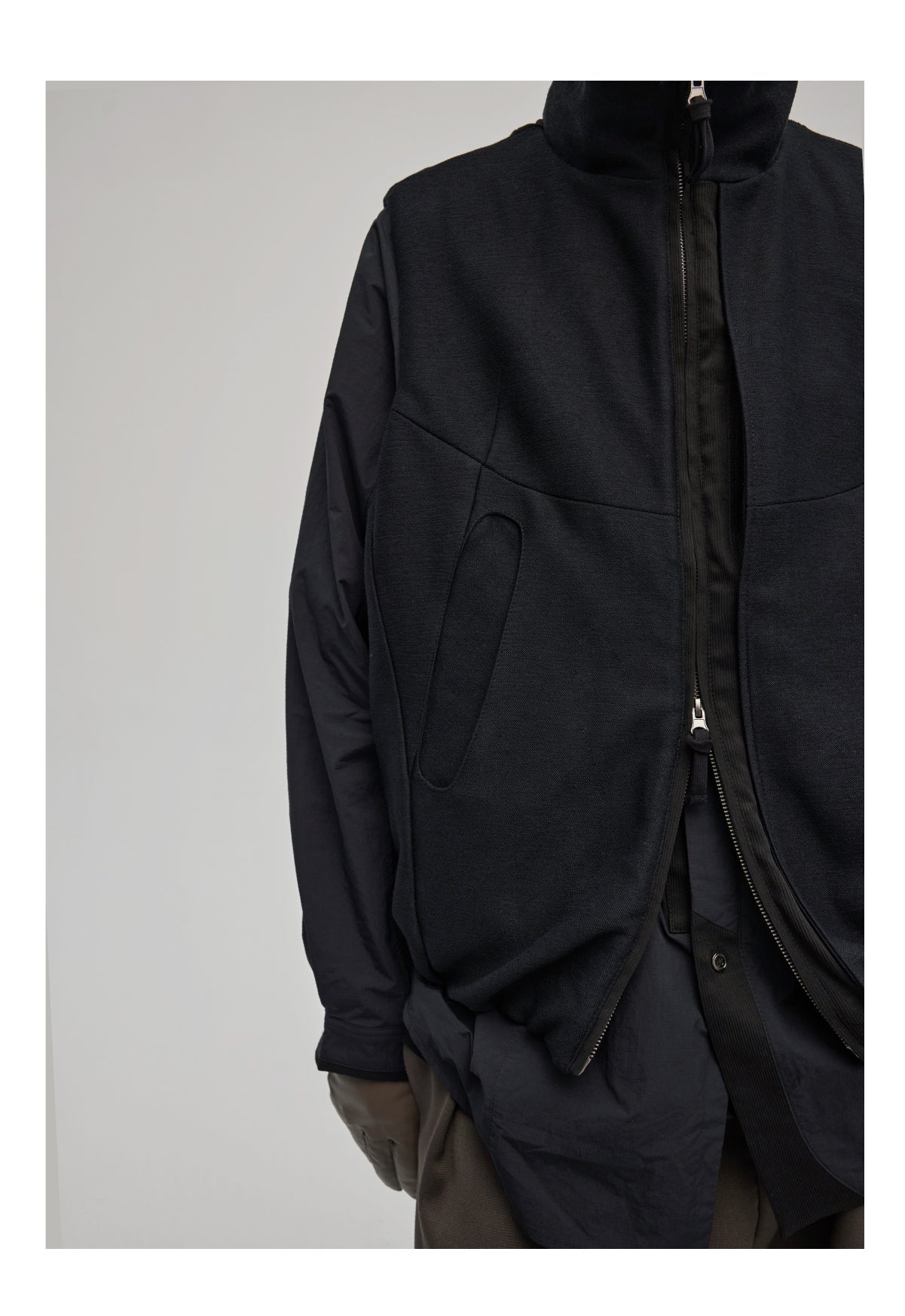 Wool Stitch Fur Collar Vest