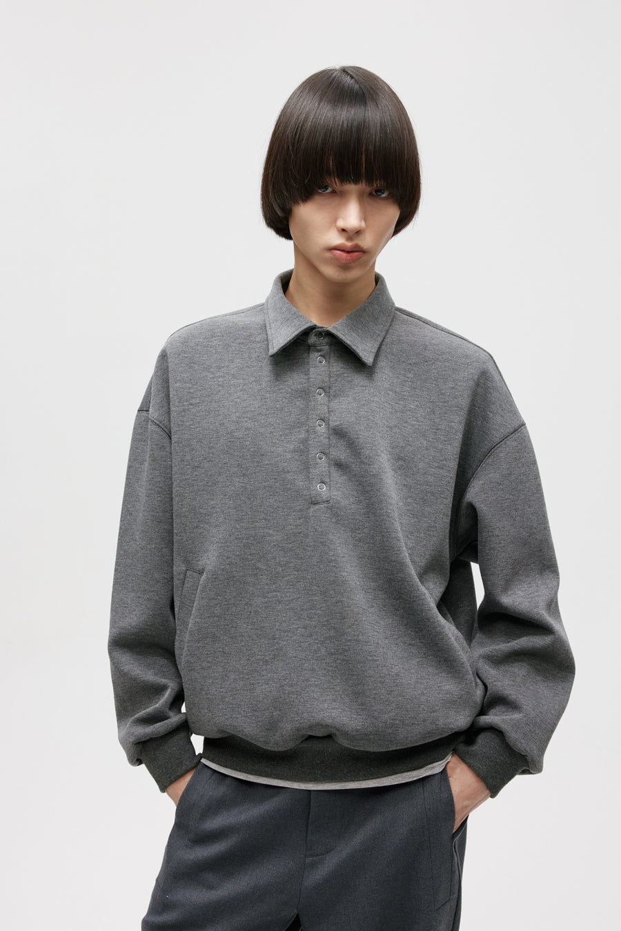 Lapel Air Layer Sweatshirt