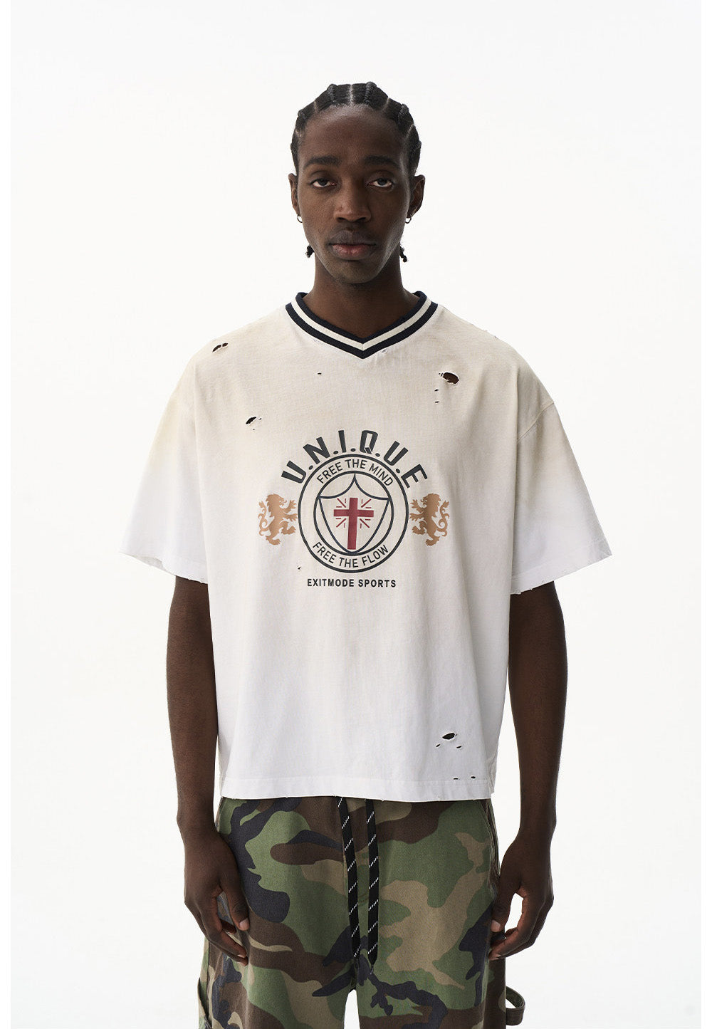 Loose Casual Sports V-Neck T-Shirt