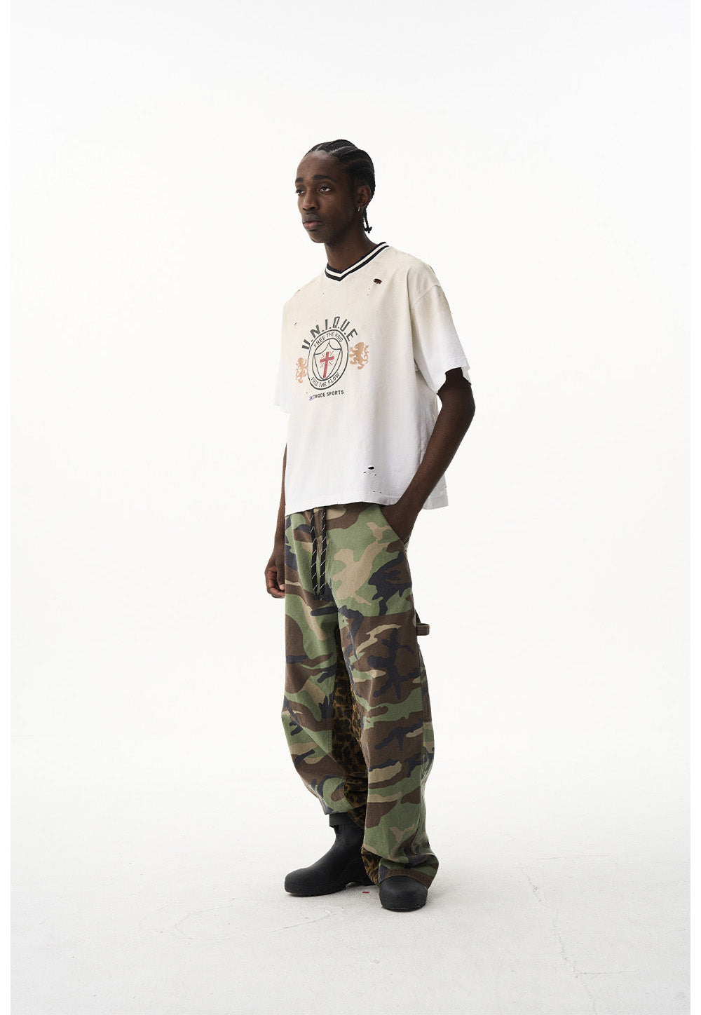 Loose Casual Sports V-Neck T-Shirt