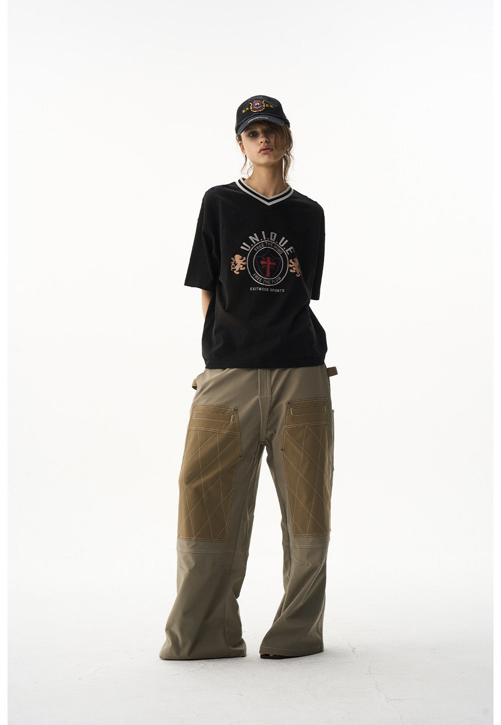 Loose Casual Sports V-Neck T-Shirt