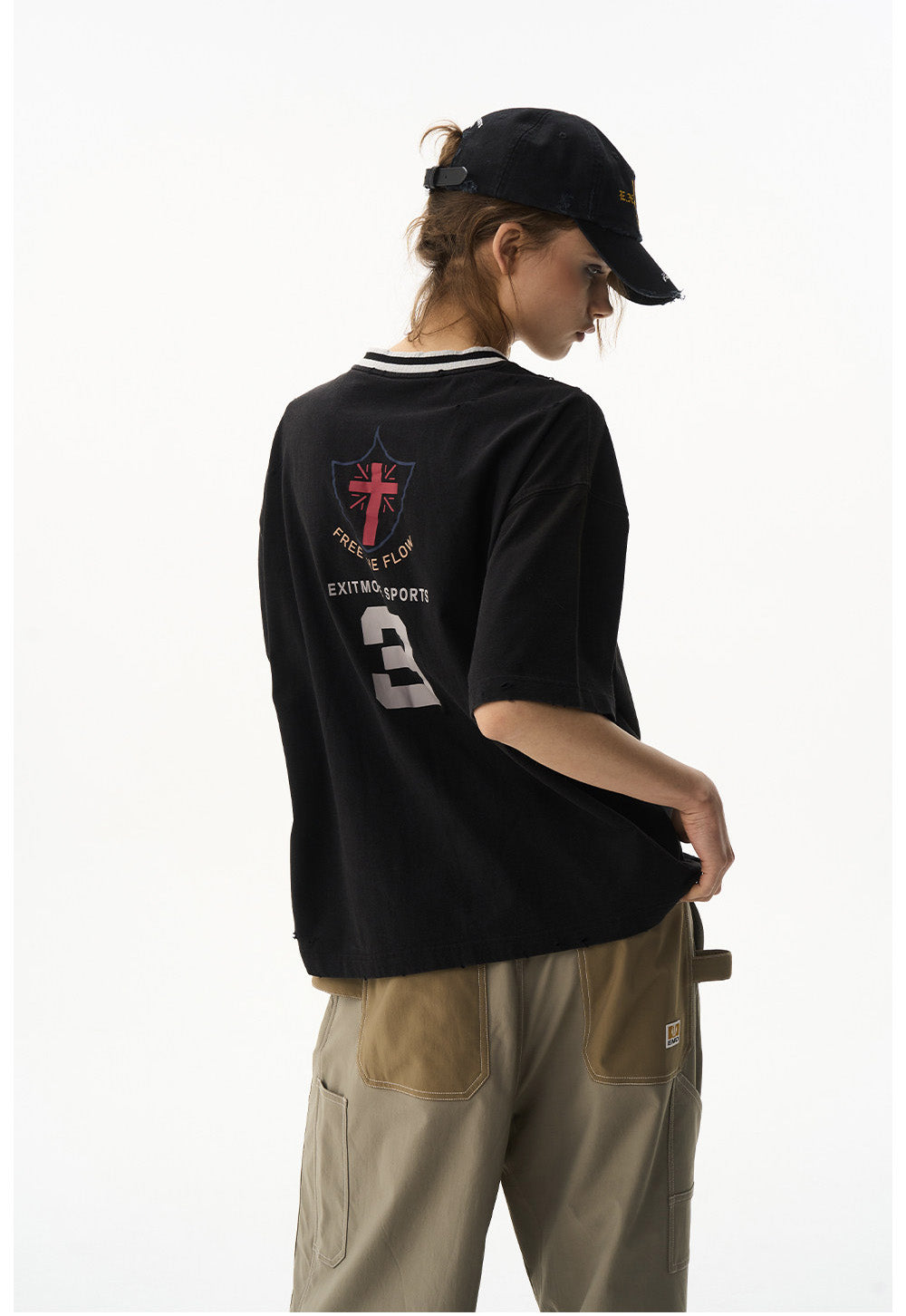 Loose Casual Sports V-Neck T-Shirt