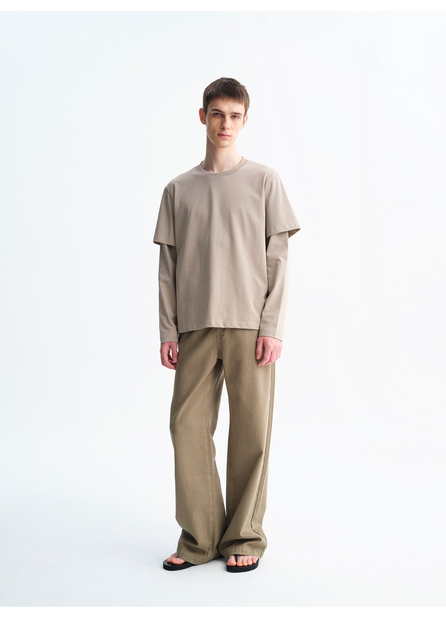 Straight-Leg Casual Denim Pants