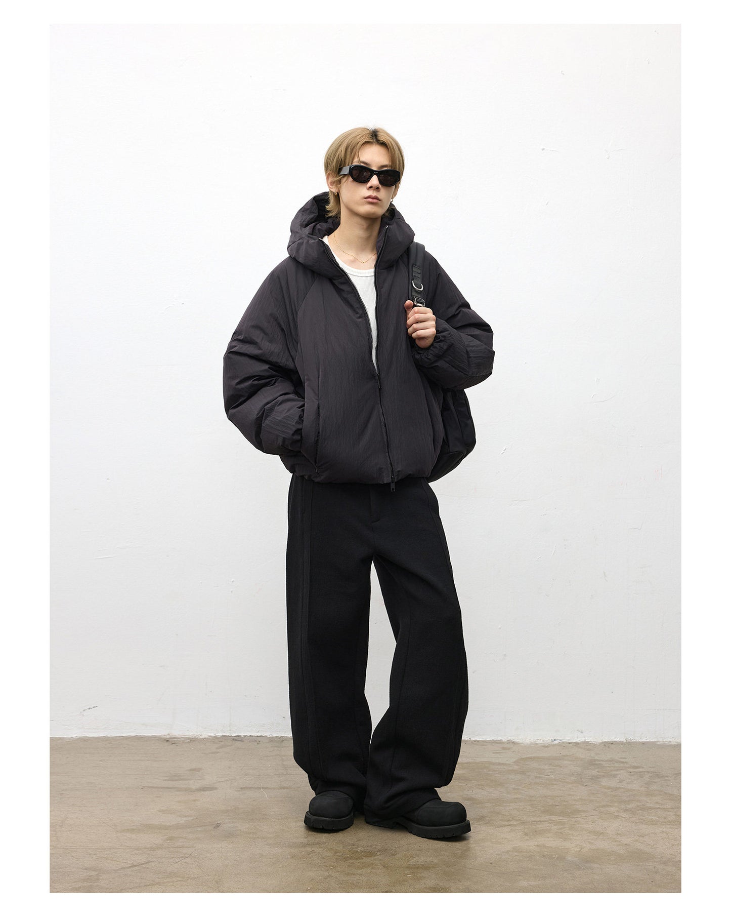 Pleated Wool Casual Pants