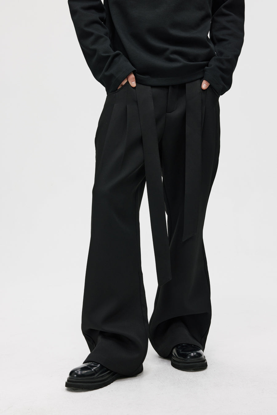 Double Pleated Straight Pants