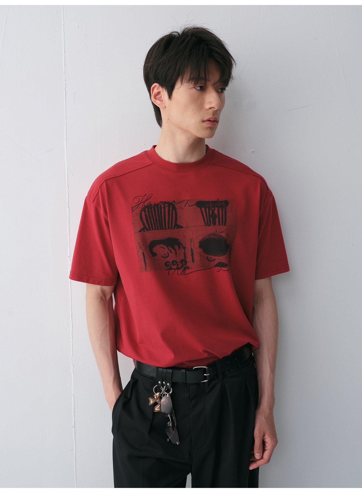 Distressed-Print T-Shirt