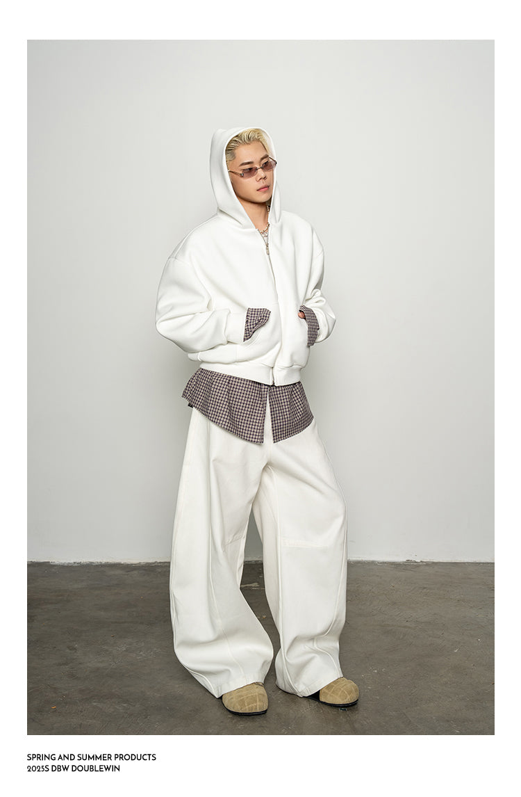 Contrast Color Fake Two-Piece Sweatshirt