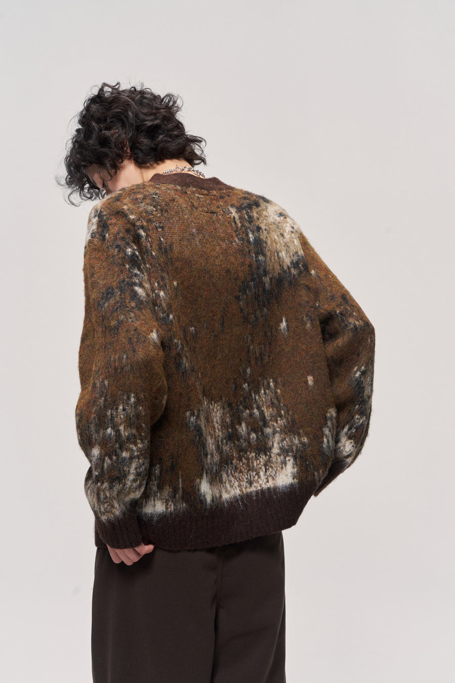 Gradient Wool Blend Cardigan