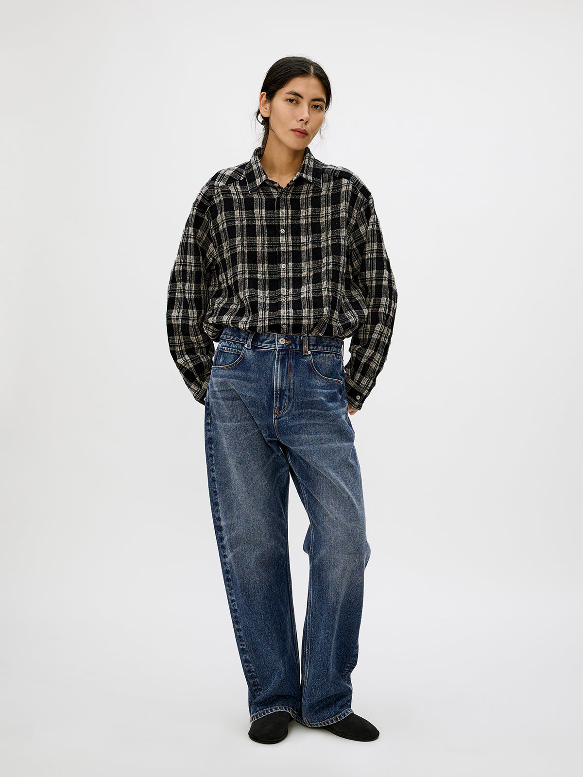 Cotton Twill Straight Leg Jeans