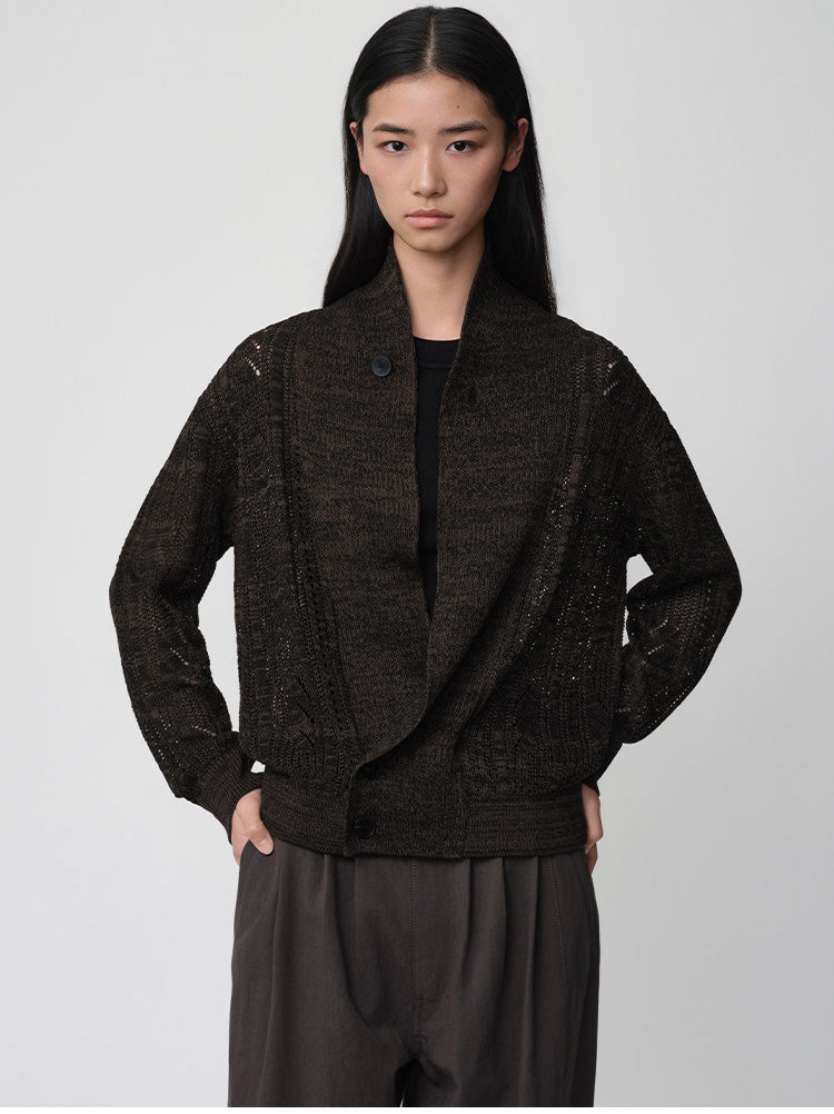 Openwork Knit Loose Cardigan