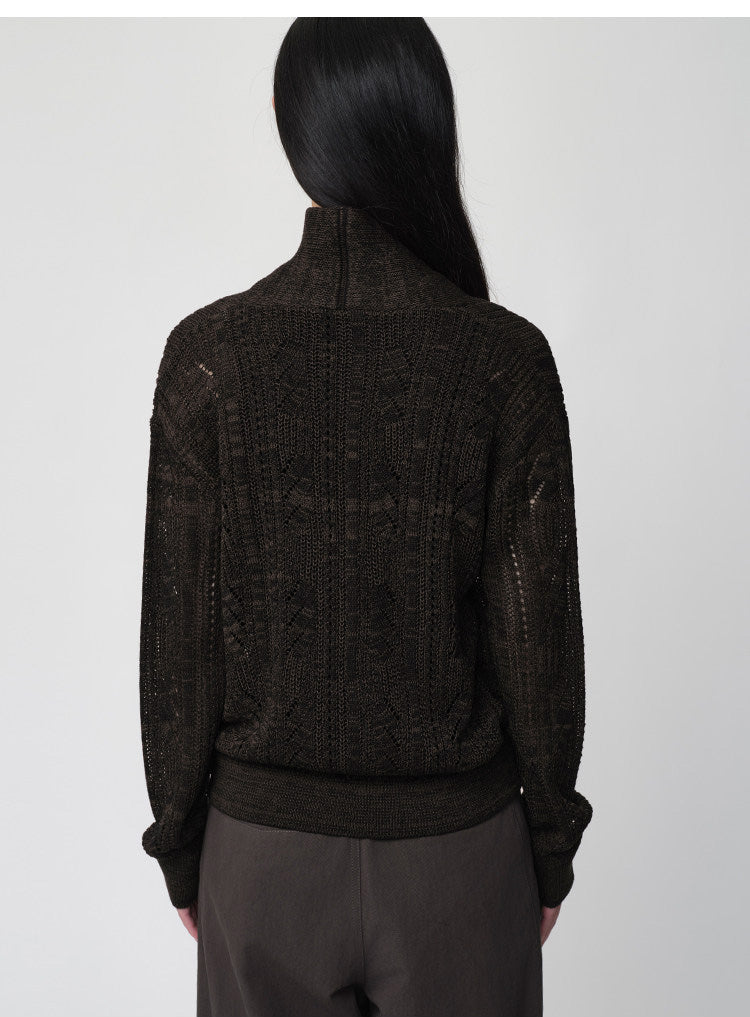 Openwork Knit Loose Cardigan