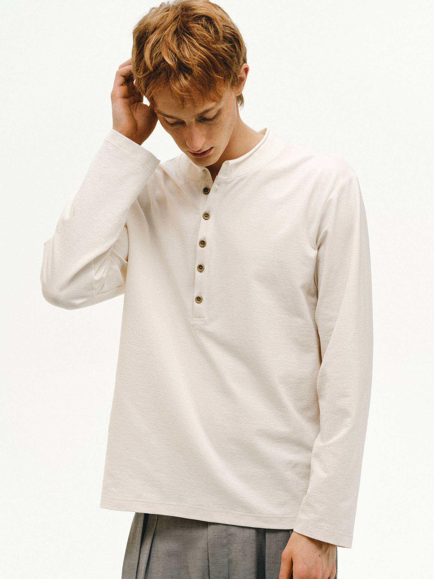 Henry-collar T-shirt