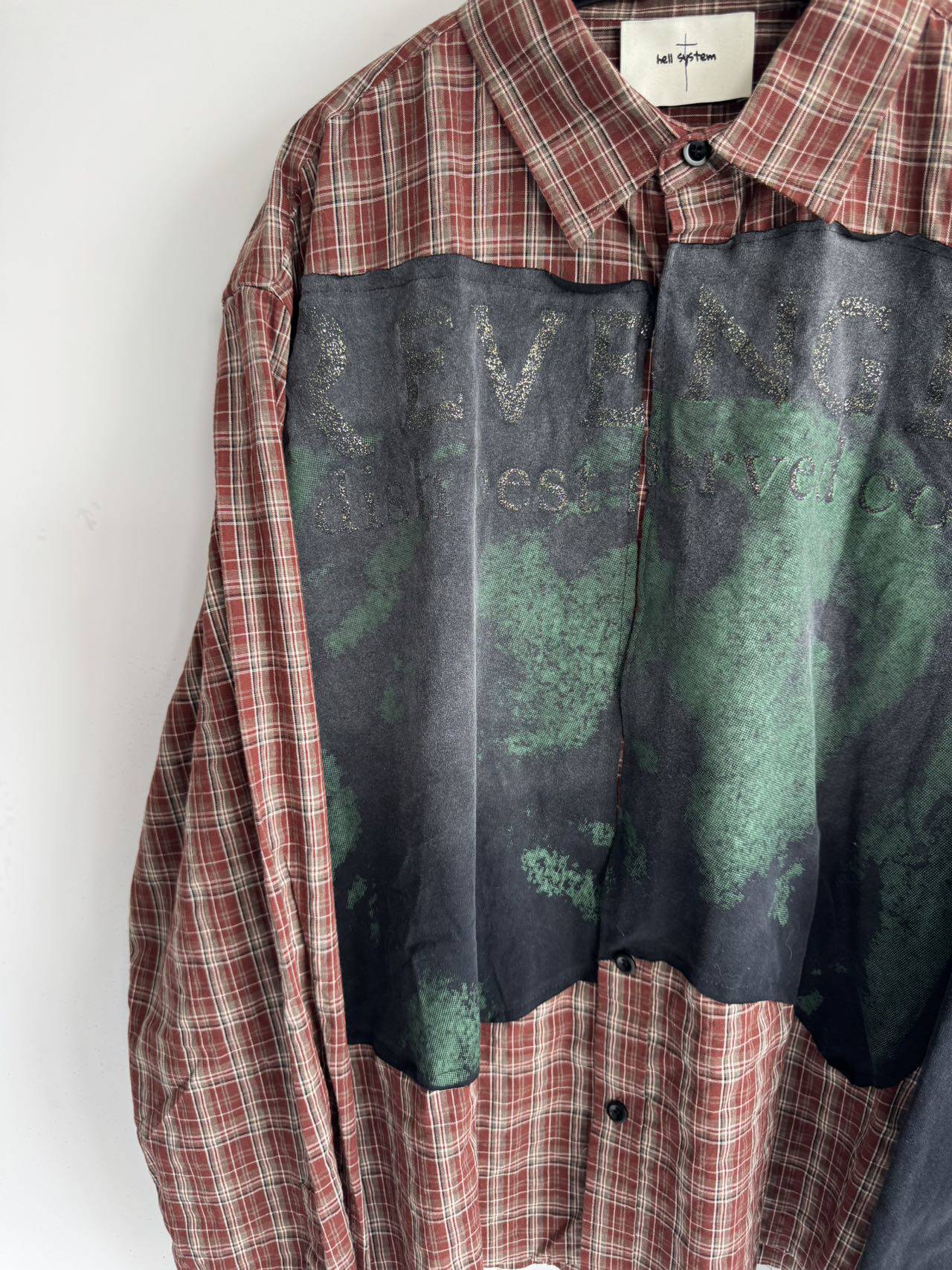 Patchwork Check Print Shirt