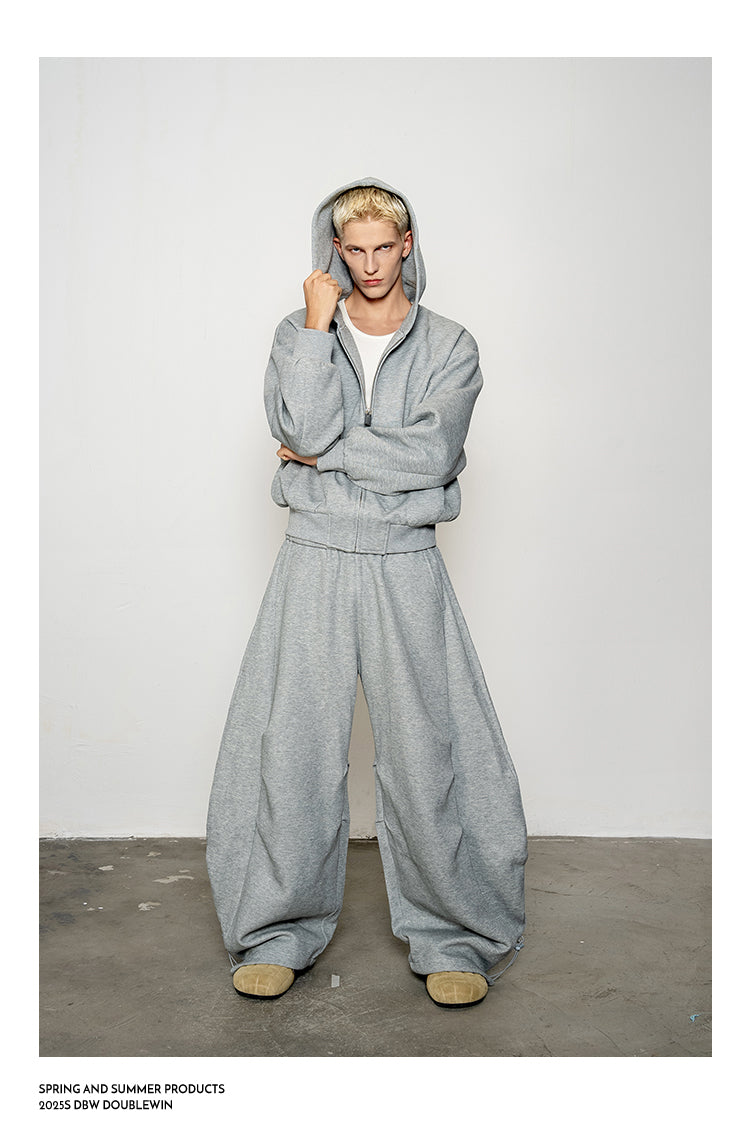 Short Hoodie Sweatshirt Set