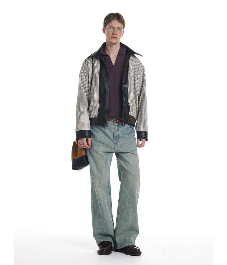 Whisker-Washed Denim Pants