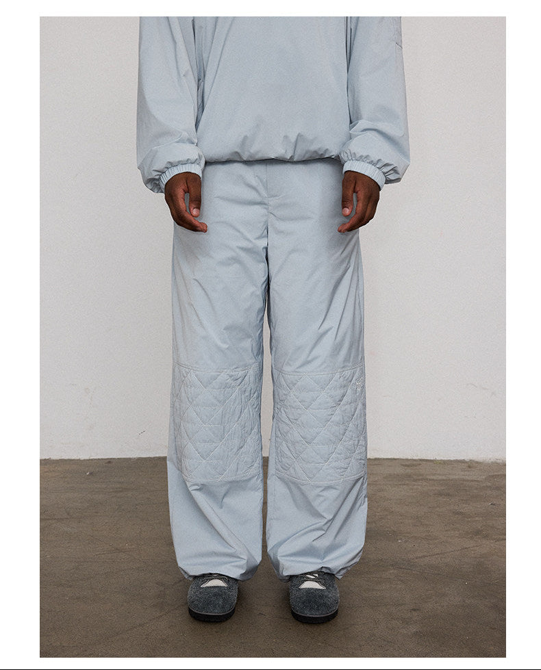 Diamond-Pattern Quilted Casual Pants