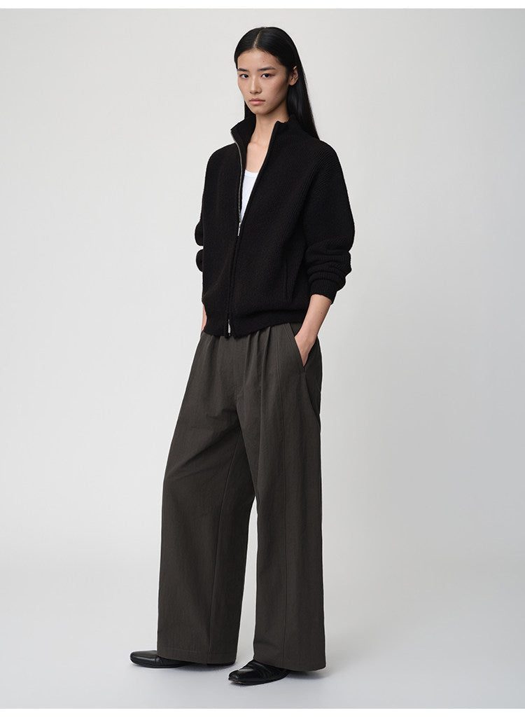 3D Cut A-Line Wide-Leg Pants