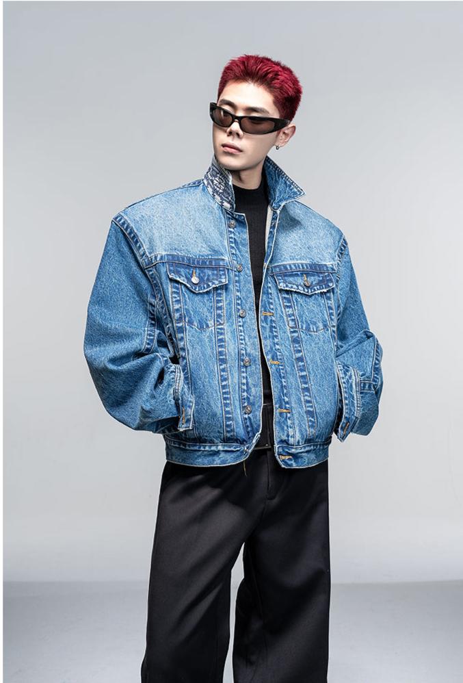 Oversized Retro Washed Denim Jacket