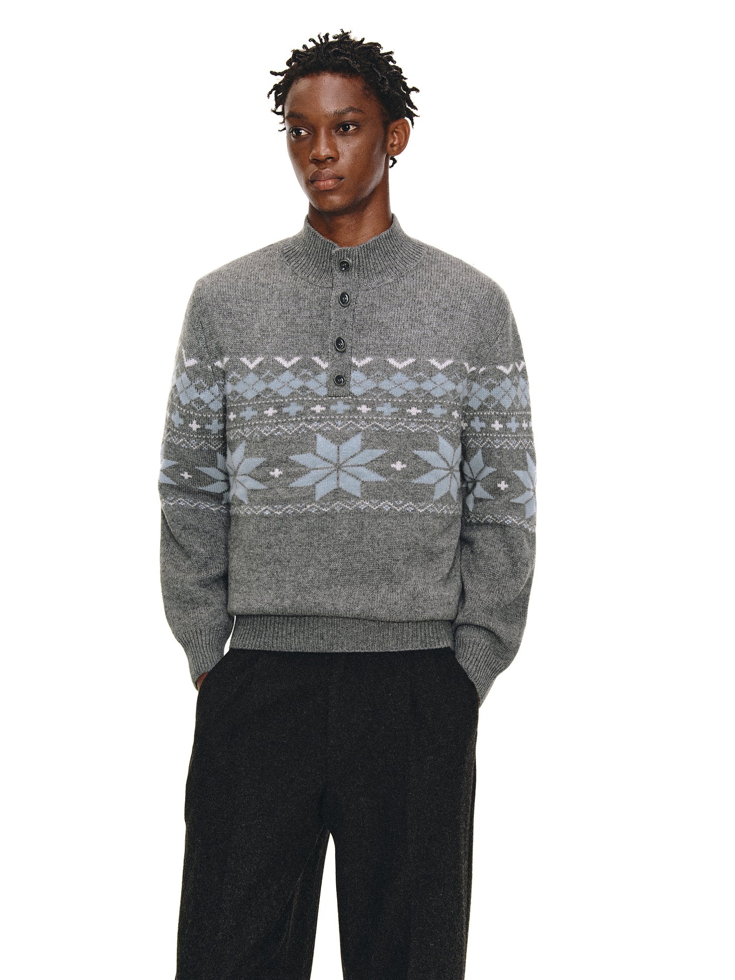 Half-High Henley Sweater