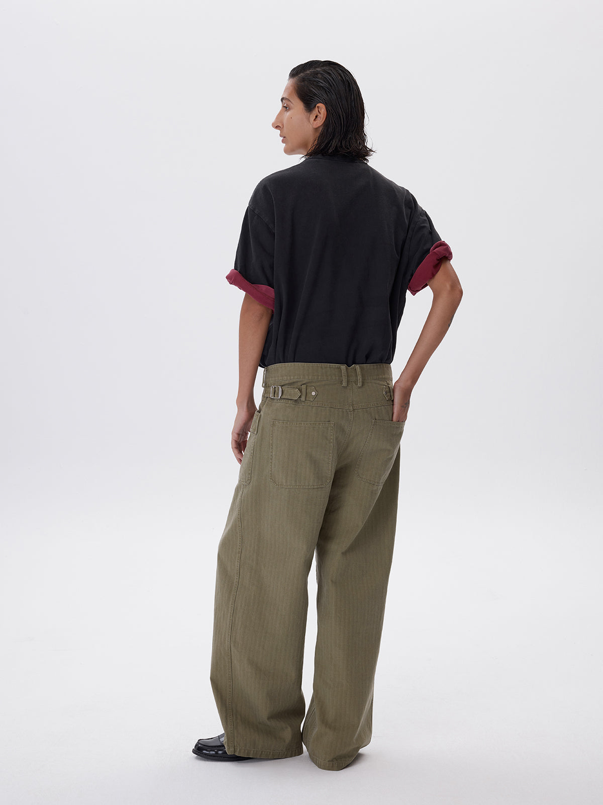 Casual pants with patch pockets