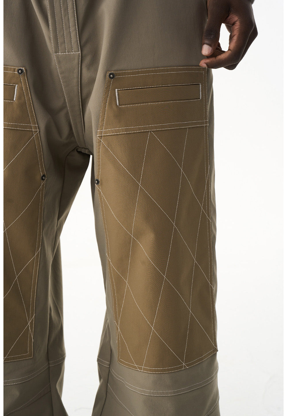 Color Block Quilted Casual Pants