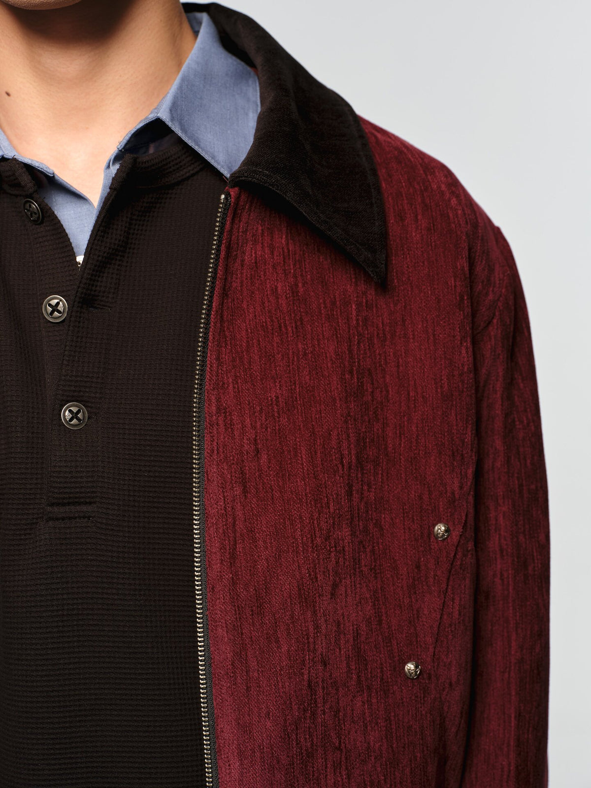 Short, Wide-Cut Velvet Jacket