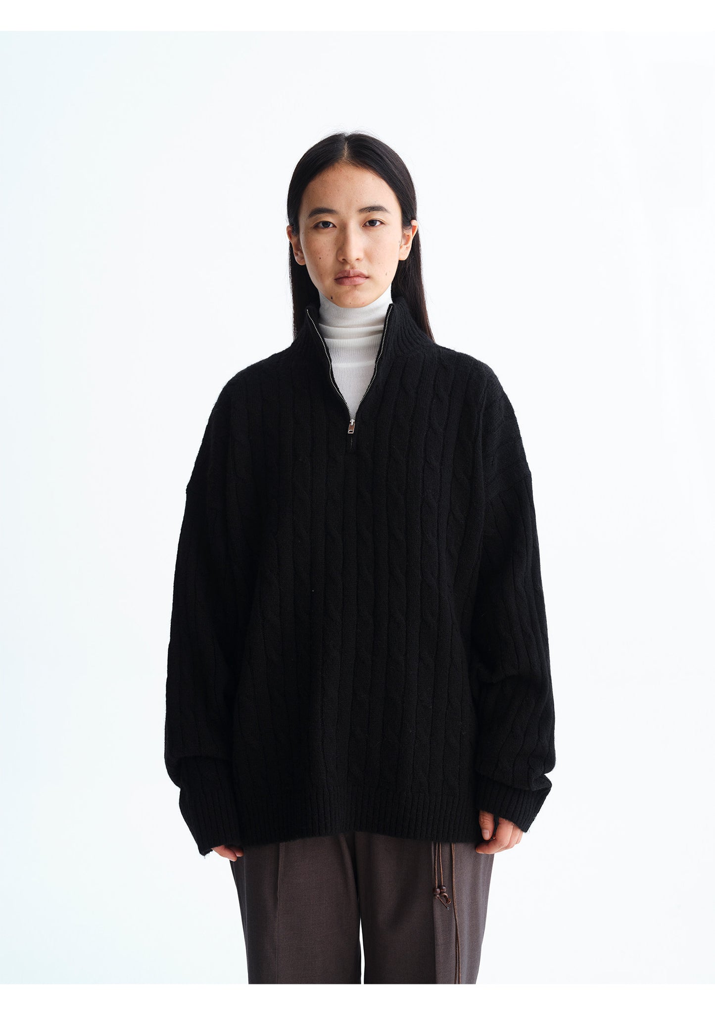 Loose-Fit Half-Zip Sweater