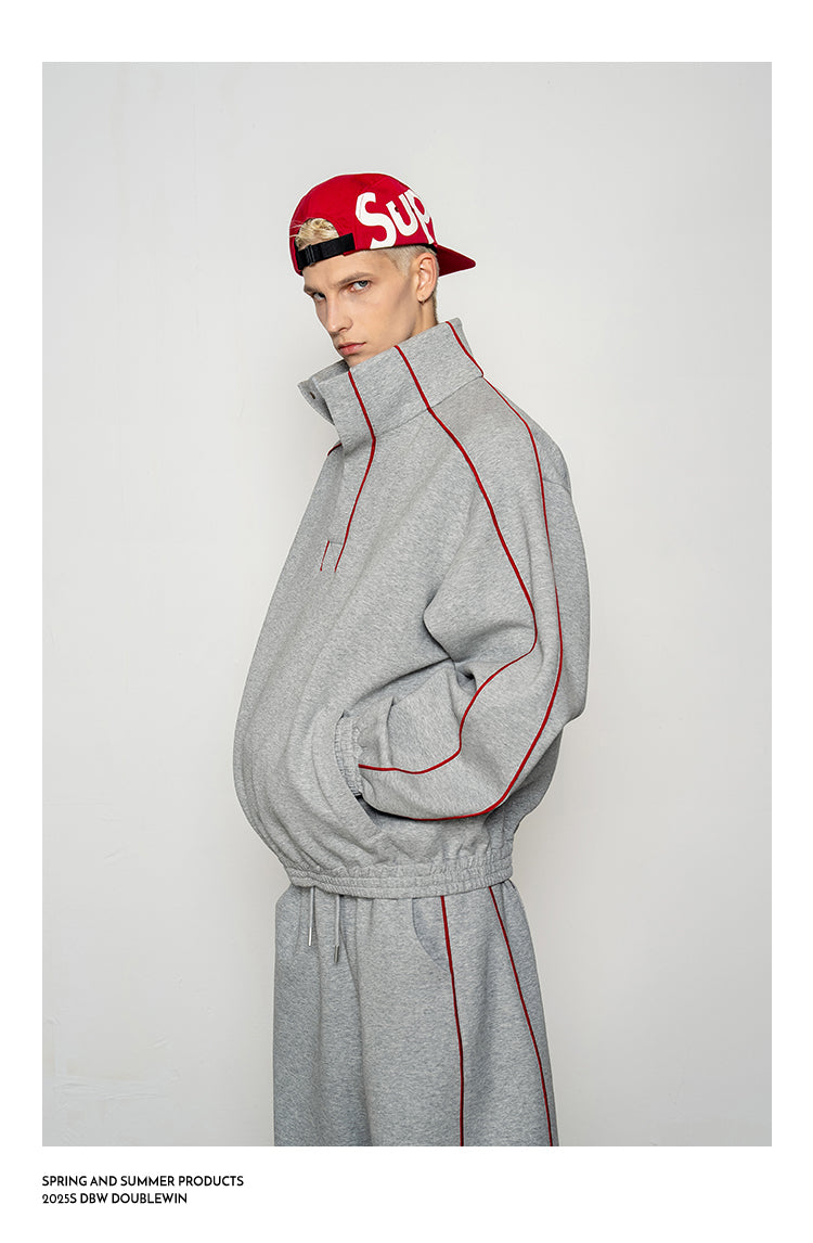 High-Collar Casual Shirt Set