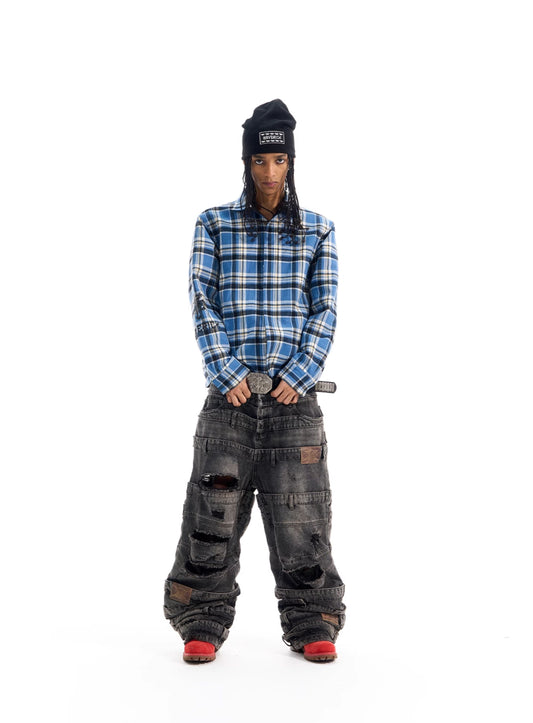 Reversible Checkered Pattern Sports Shirt