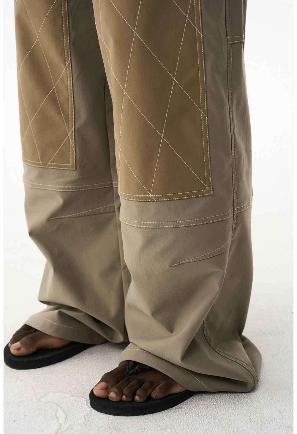 Color Block Quilted Casual Pants